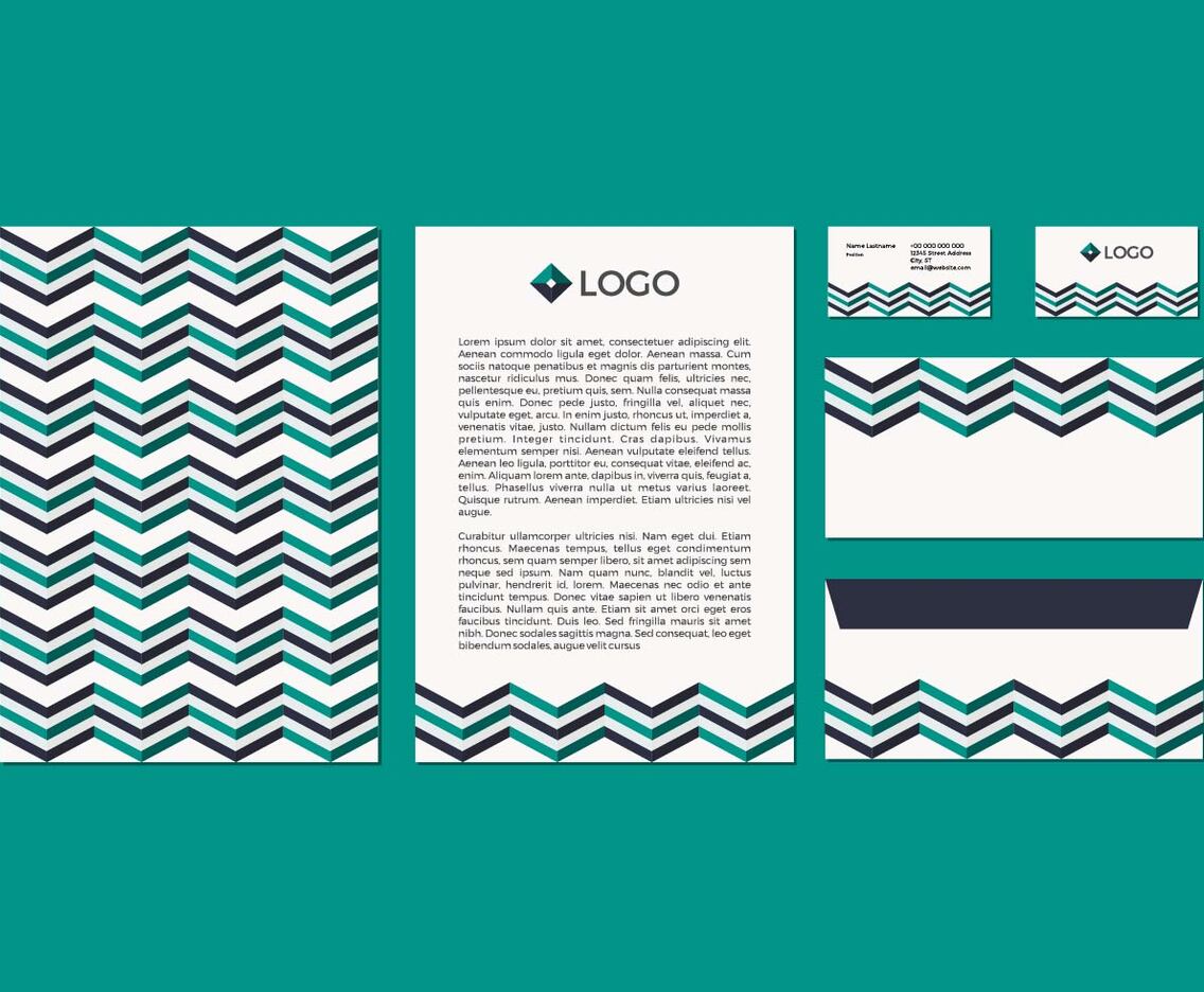 Free Chevron Vector Letterhead Design