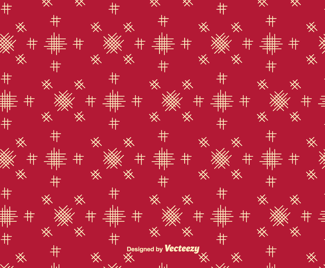 Vector Red Background With Simple Crosshatch Elements