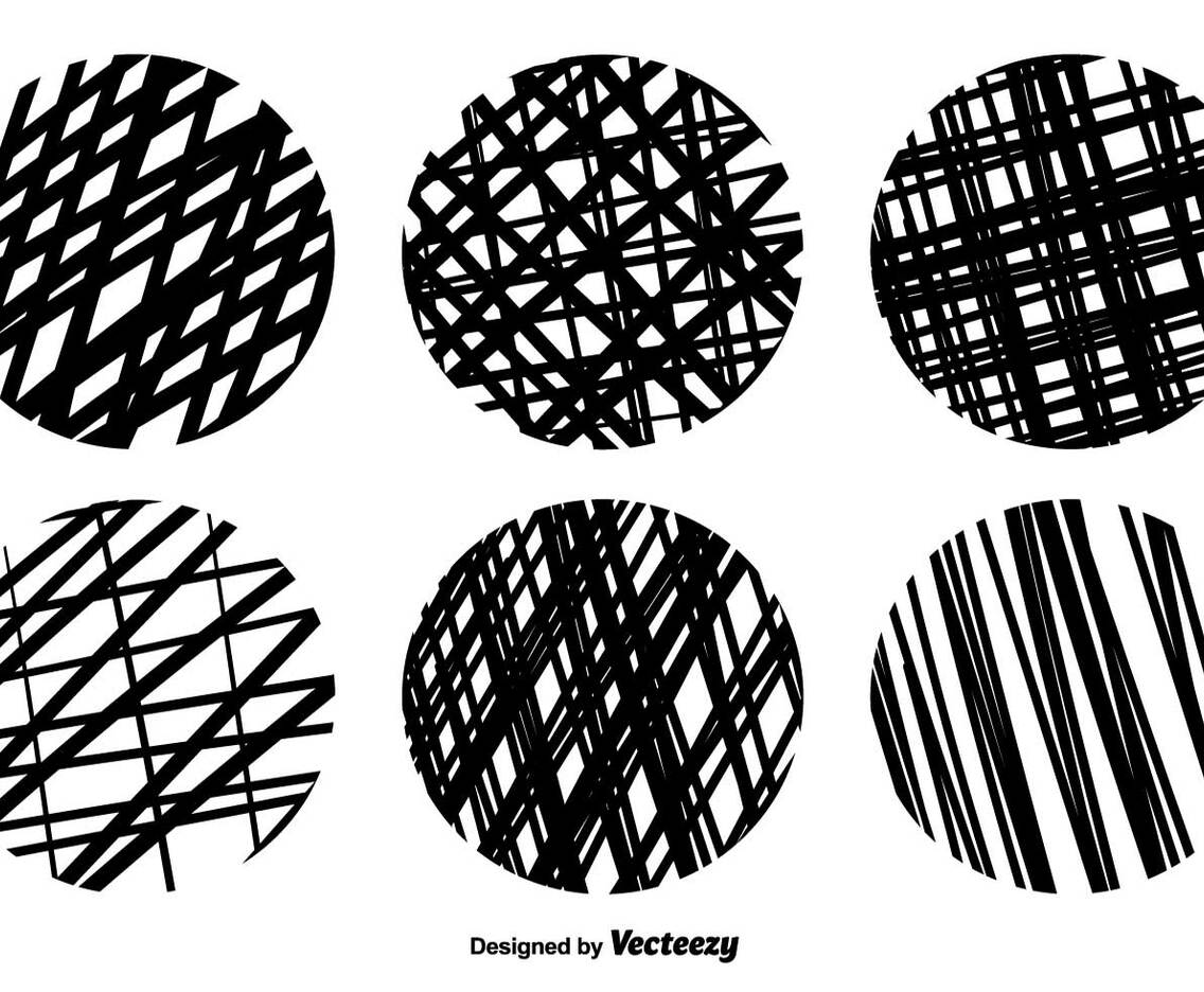 Vector Crosshatch Round Texture Set