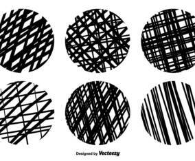 Vector Crosshatch Round Texture Set