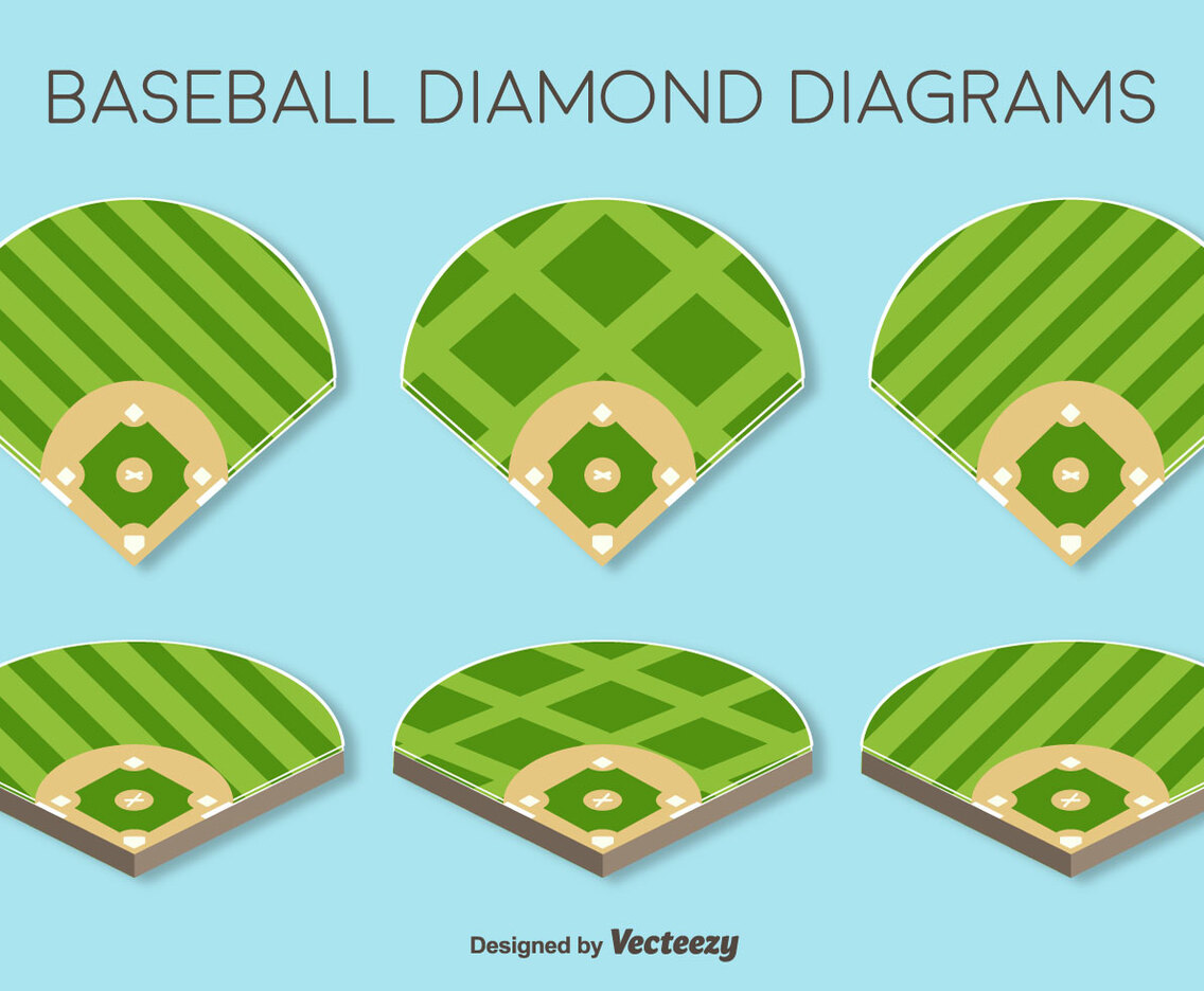 Vector Set Of Baseball Fields Elements