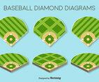 Vector Set Of Baseball Fields Elements