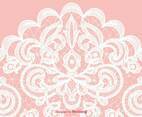 Vector White Lace Texture On Pink Background