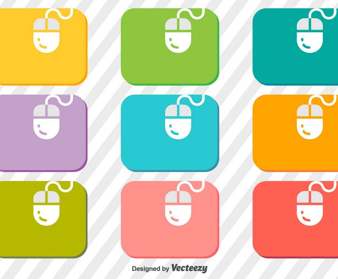Vector Set Of Mouse On A Mouse Pad Icons