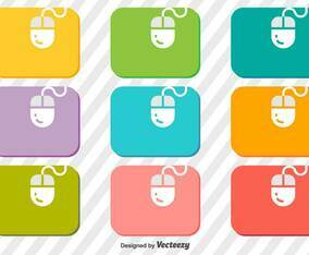 Vector Set Of Mouse On A Mouse Pad Icons