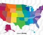 Colorful Vector Map Of The United States