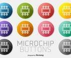 Microchip Icon Buttons Vector Set