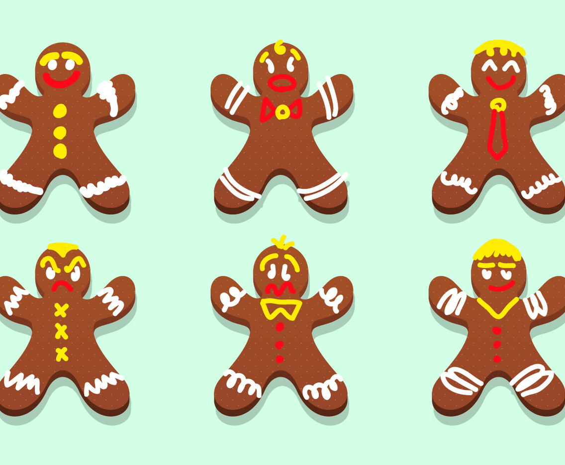 Lebkuchen Gingerbread Characters Vector