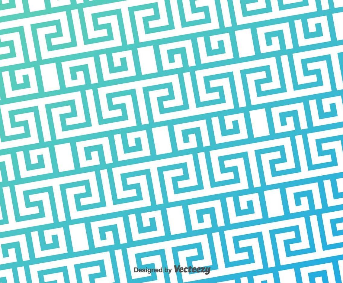 Greek Key Blue Pattern Vector Background