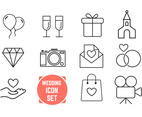 Thin Line Wedding Icons