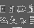 Oil Industry Line Icons