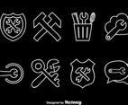 Tool Box White Line Icons