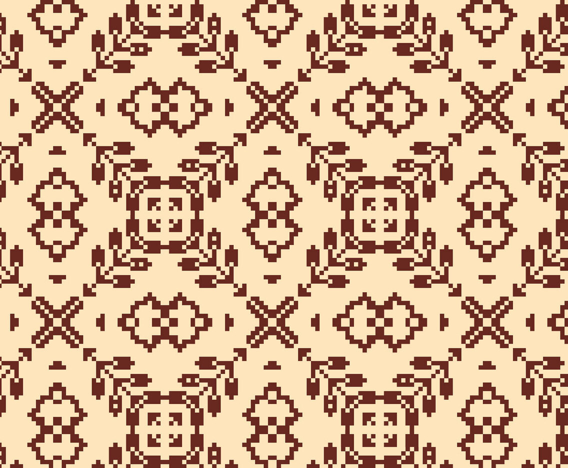 Stitching Brown Floral Pattern