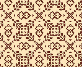 Stitching Brown Floral Pattern