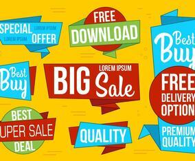 Free Origami Vector Label Set