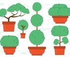 Free Bonsai Tree Vector Set