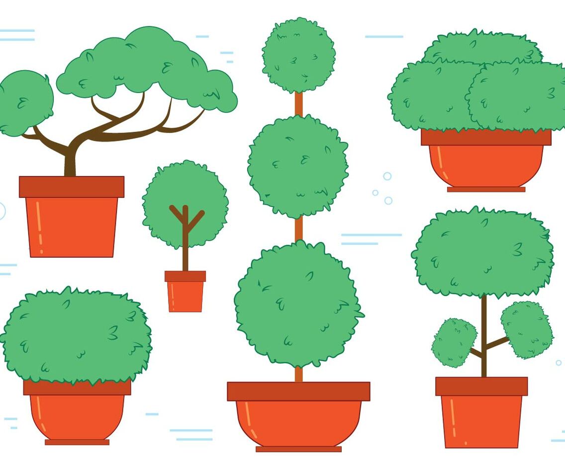 Free Bonsai Tree Vector Set