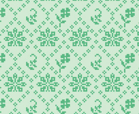 Stitching Green Floral Pattern