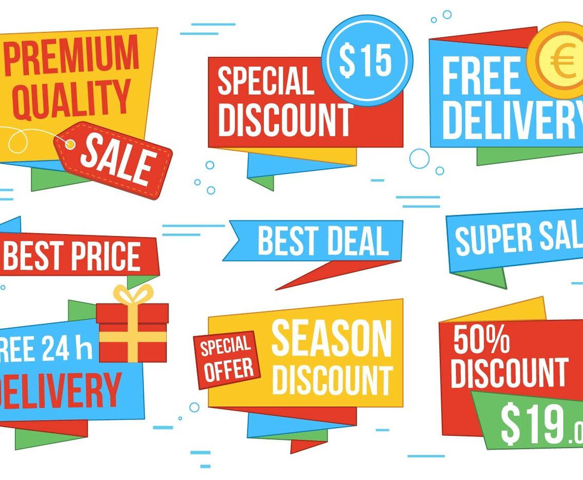 Free Origami Style Vector Labels