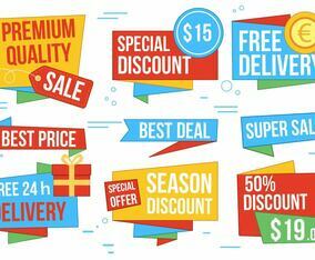 Free Origami Style Vector Labels