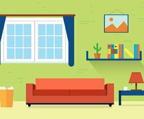 Free Living Room Vector Illustration