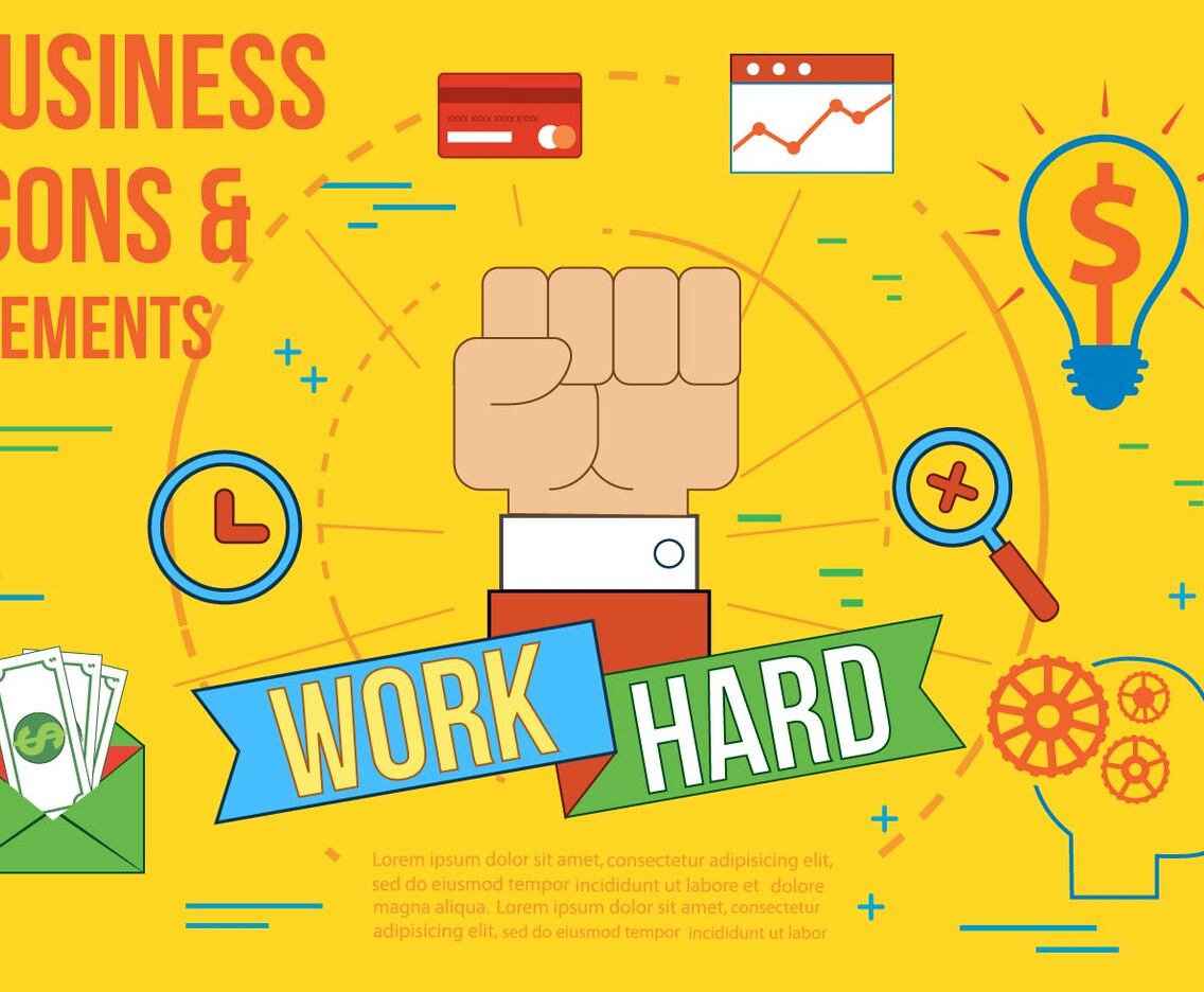 Free Work Hard Vector Illustration