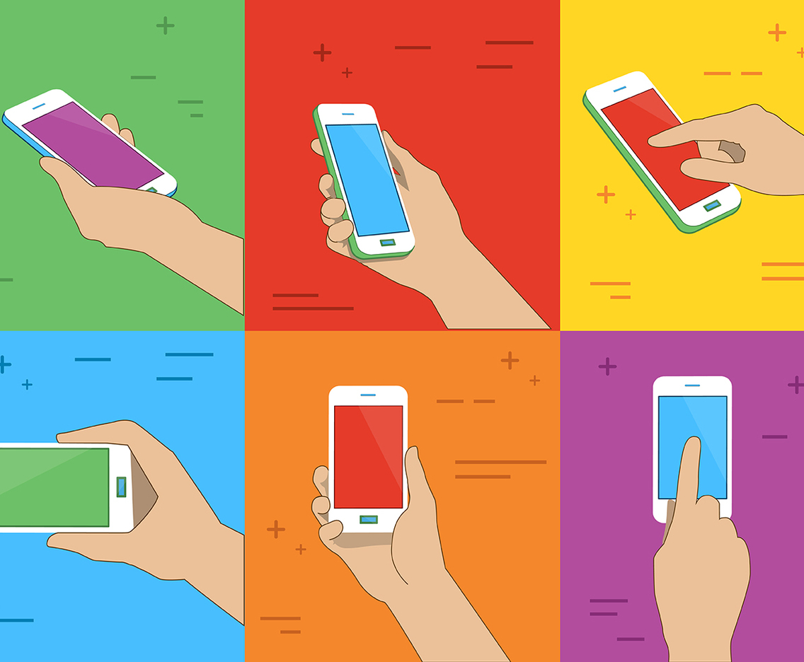 Free Phone Holding Vector Illustration