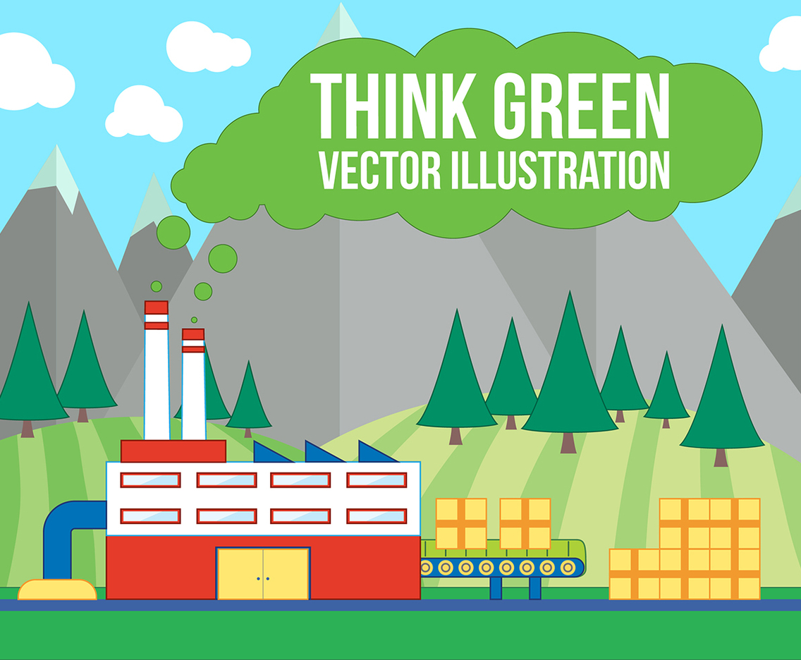 Free Think Green Vector Illustration