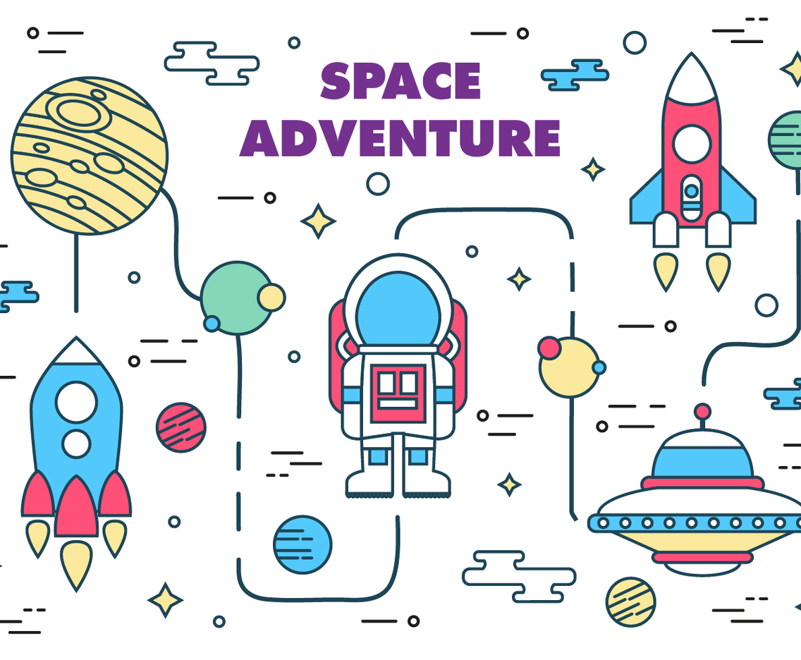 Free Space Adventure Vector Illustration