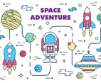 Free Space Adventure Vector Illustration