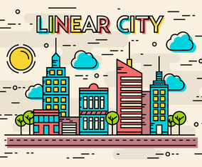 Free Linear City Vector