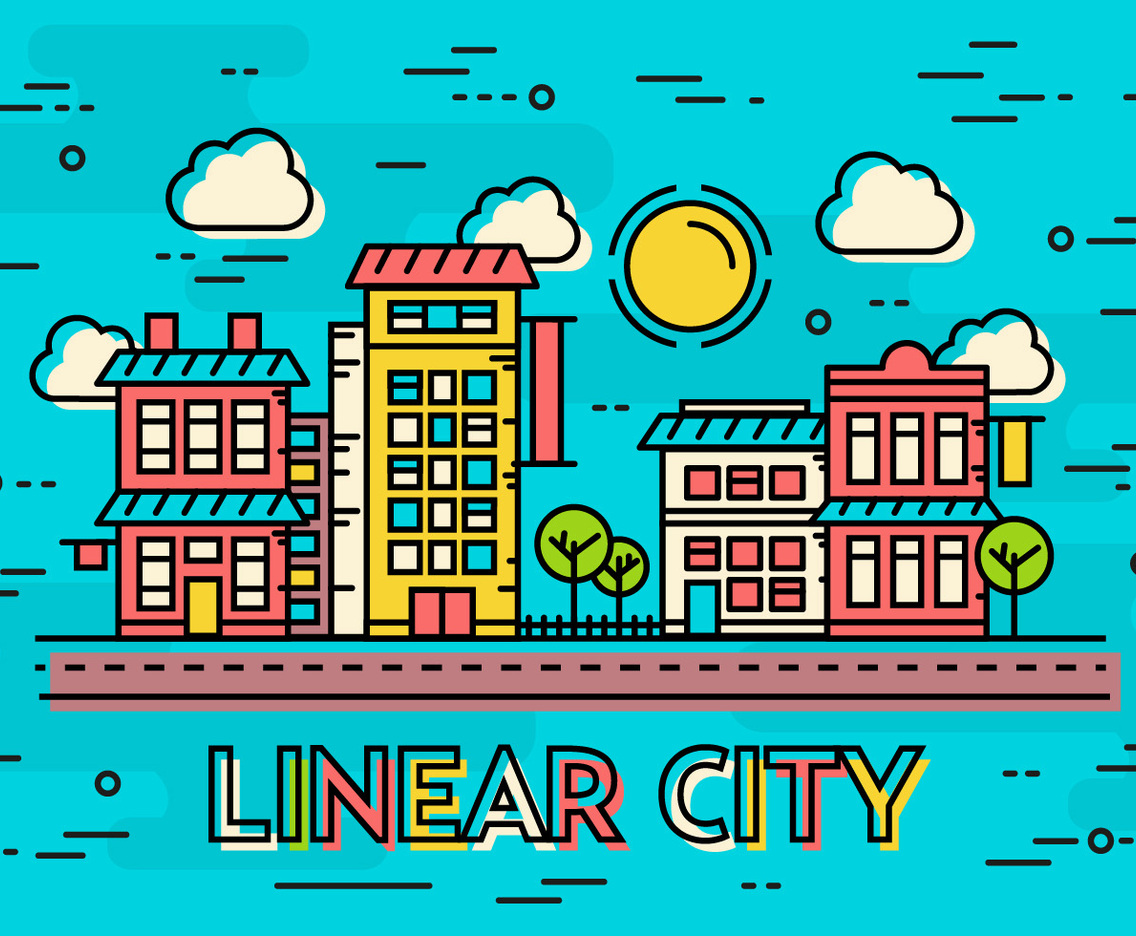 Free Linear City Vector Landscape