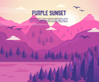 Free Purple Sunset Vector