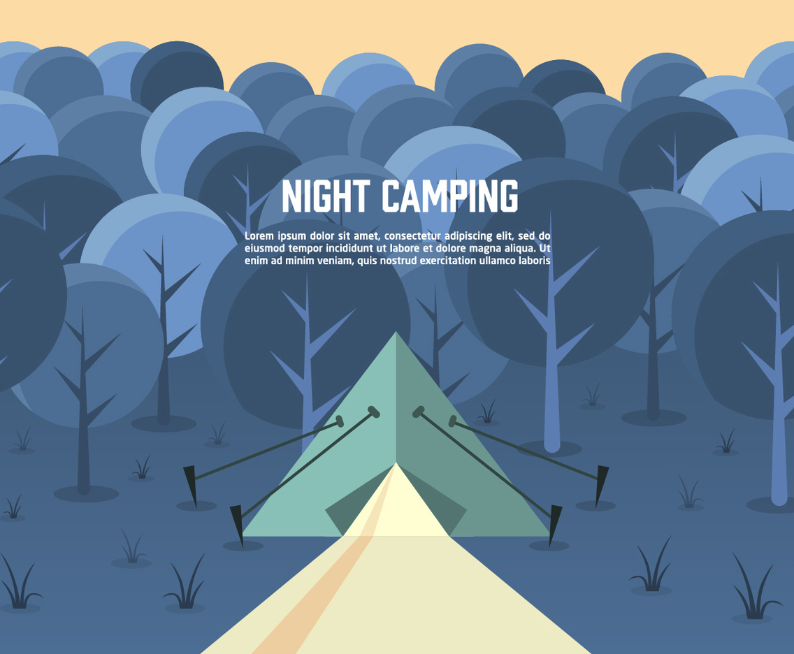 Free Night Landscape Vector