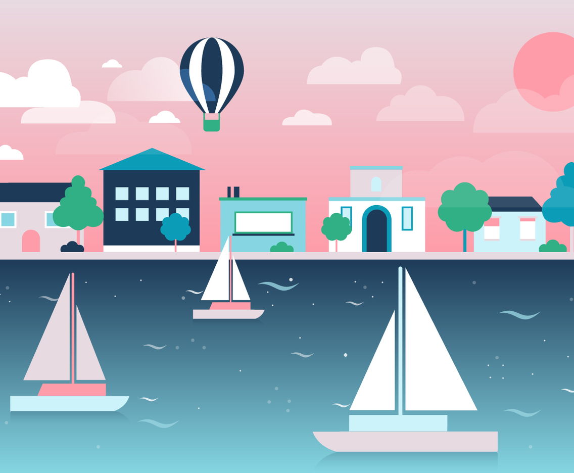 Free City Vector Landscape with lake