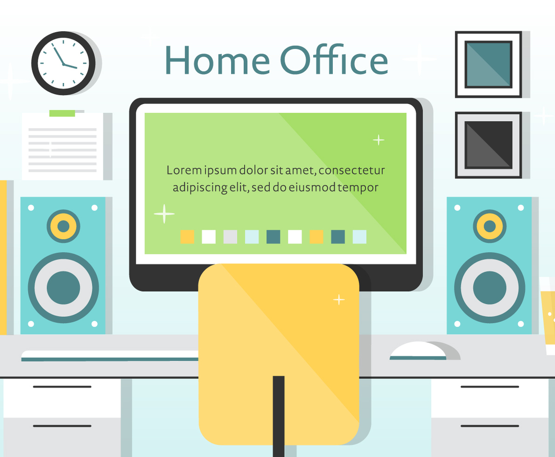 Free Vector Home Office Illustration