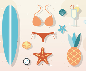 Free Vector Summer Elements Accessories