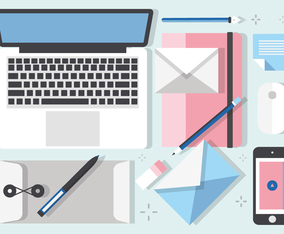 Free Top Viewed Work Space Vector Illustration