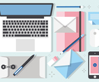 Free Top Viewed Work Space Vector Illustration
