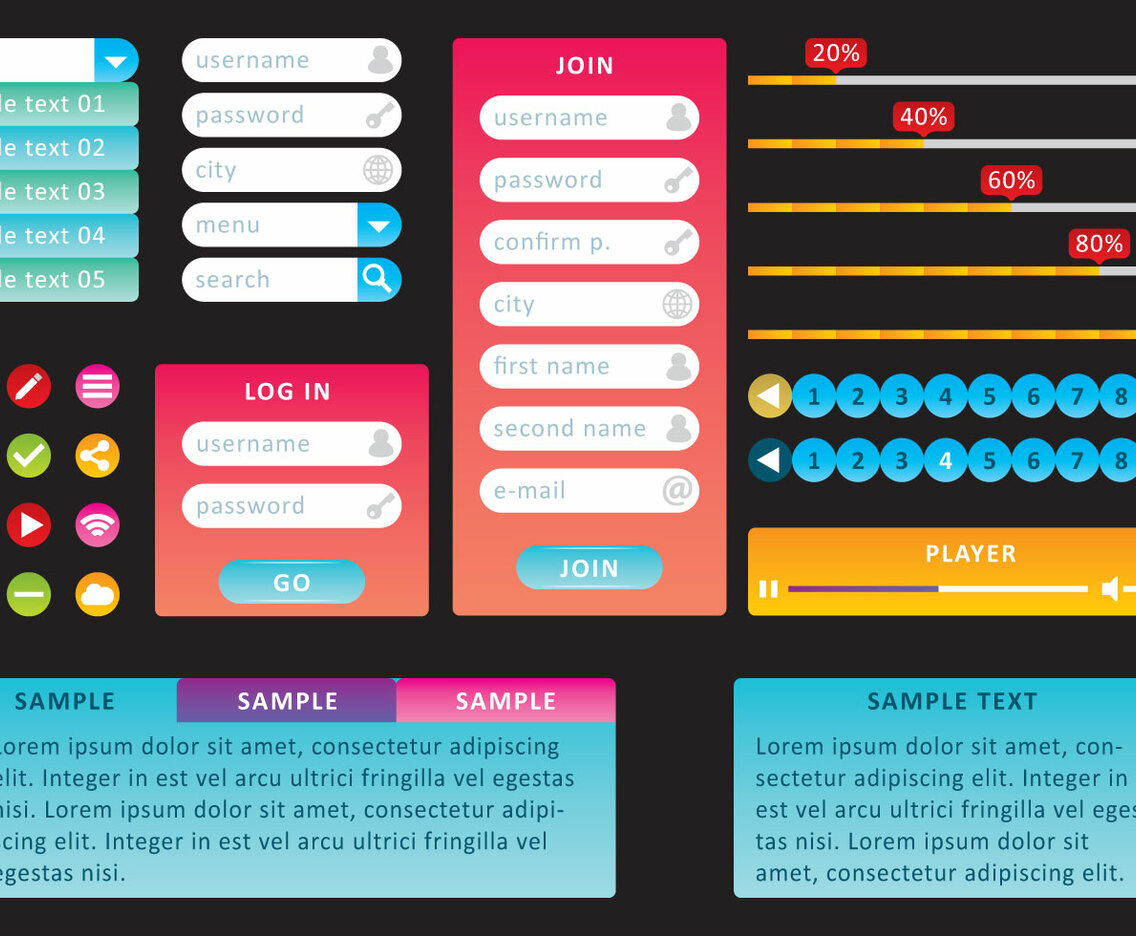 Colorful And Minimalist Web Kit