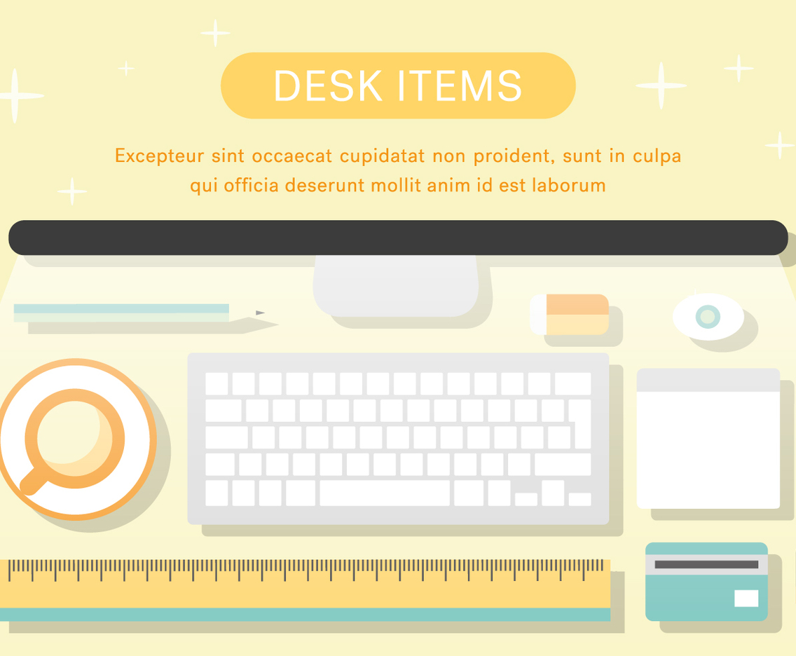 Free Desk Items Vector Illustration