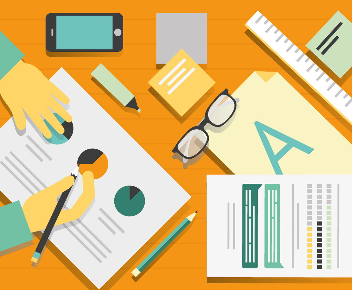 Free Vector Designers Desk Illustration