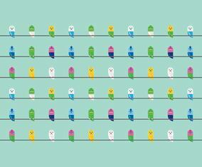 Free Vector Budgies Pattern