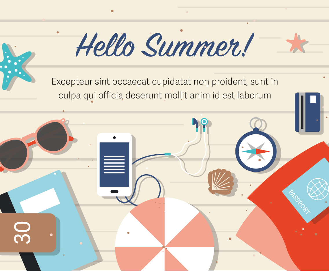 Free Summer Beach Background Vector