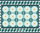 Tiles With Cute Flowers Vector Background