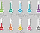 Colorful Infographics Paper Thermometers Set