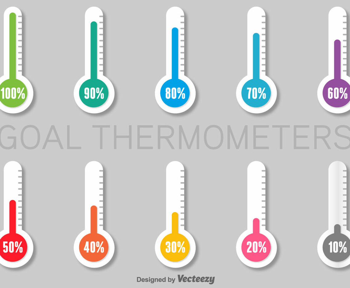 Colorful Infographics Paper Thermometers Set