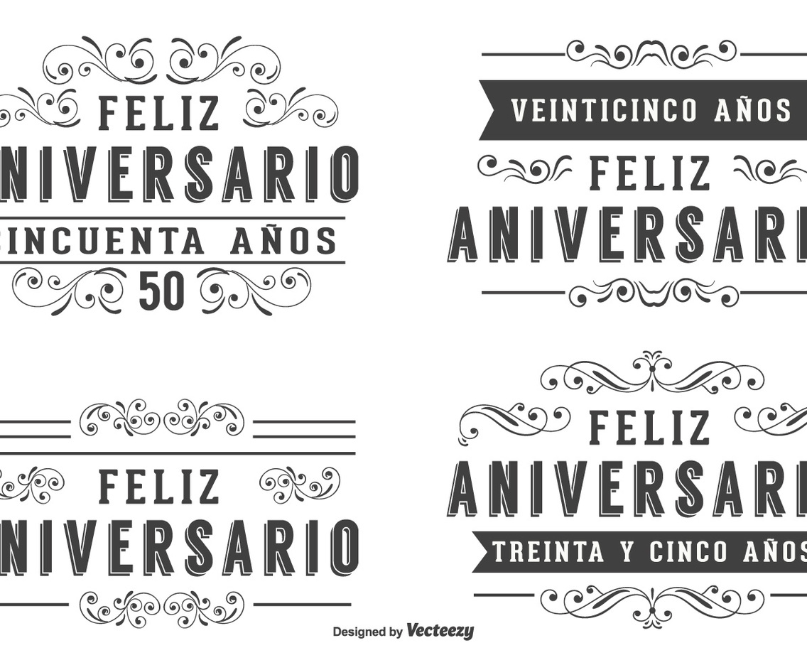 Anniversary Labels In Spanish Language