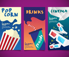 Popcorn Cinema Designs Templates Vector