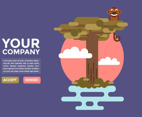 Baobab Three Illustration Vector